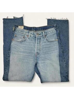 Levi’s 501 Patchwork Jeans Y2K Grunge Straight Leg W28 L30